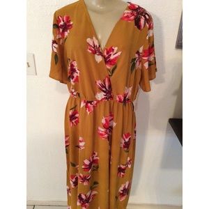 PLUZ SIZE PRINT SHORT SLEEVE DRESS